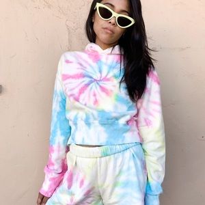 BNWT DANNIJO CROPPED TIE DYE HOODIE